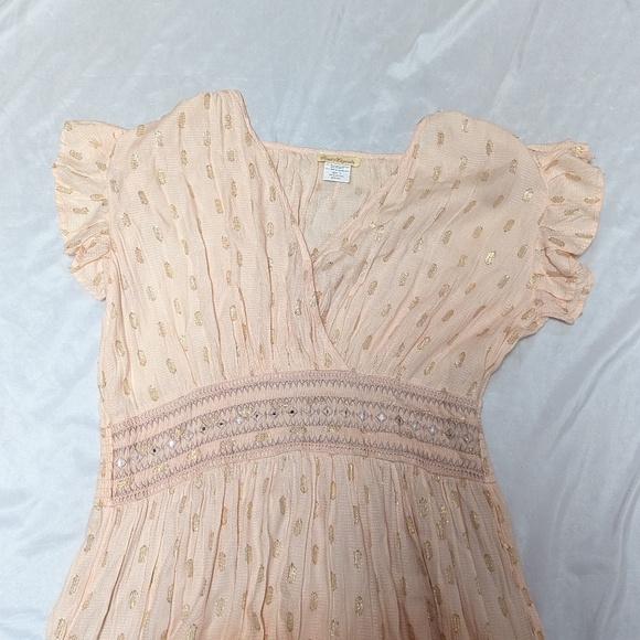 Sweet Magnolia Boho Peasant Orange Ombre Flutter Sleeve Tiered Maxi Dress - Picture 2 of 10